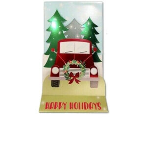 NEW Creative Presence Red Truck CHRISTMAS CARDS Box of 8 Pop Up 7" by 5"